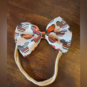 Firefighter Mickey Mouse Patterned Hair Bow for Kids